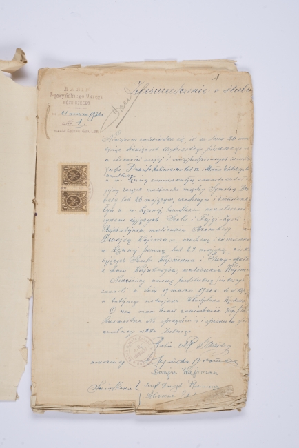 Dowody do Aktów Ślubnych Osób Wyznania Mojżeszowego Gminy Wyznaniowej Żydowskiej w Łęcznej za 1931 rok