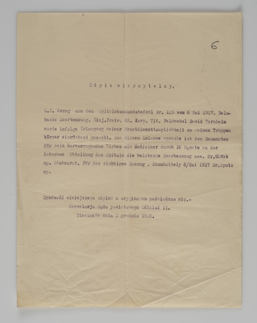 Odpis wierzytelny Dawida Turnheima