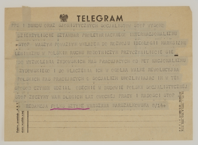 Telegram do Franciszka Fiedlera