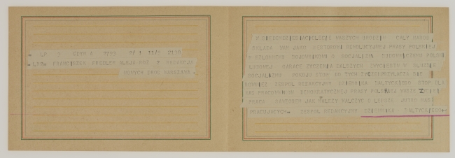Telegram do Franciszka Fiedlera
