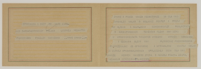 Telegram do Franciszka Fiedlera