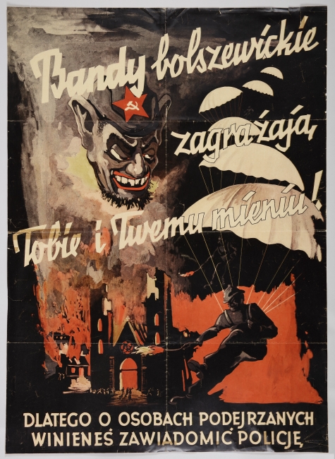 Antykomunistyczny i antysemicki plakat propagandowy