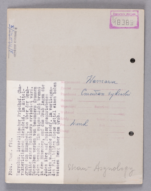 Fotografia cmentarza żydowskiego w Warszawie