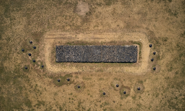 Muzeum Treblinka. Niemiecki nazistowski obóz zagłady i obóz pracy (1941-1944). Symboliczne miejsce kremacji. Wudok z lotu ptaka